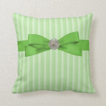 Pastel Green Stripes Elegance Throw Pillow by StarStruckDezigns at Zazzle