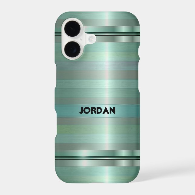 Pastel Green Stripes Pattern Iphone Case (Back)