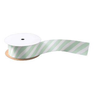 Pastel Green Stripes Satin Ribbon