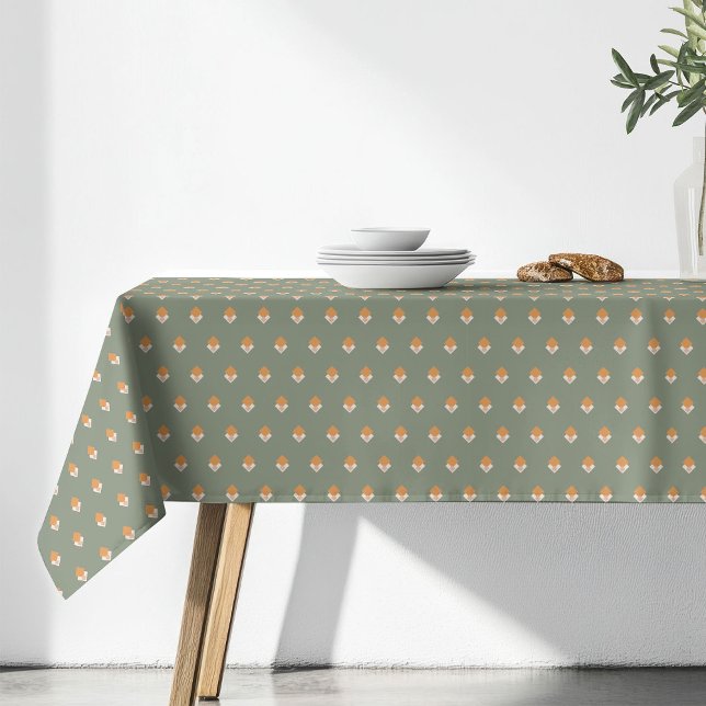 Pastel Green Tablecloth Groovy 70s Floral Accent (Pastel Green Tablecloth Groovy 70s Floral Accent)
