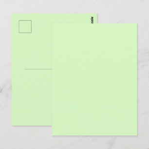 Pastel Green Tea Leaf Solid Color Postcard