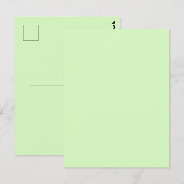 Pastel Green Tea Leaf Solid Color Postcard (Front/Back)