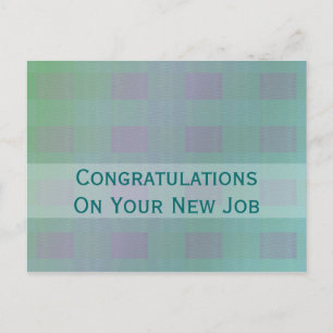 pastel green teal congratulations job postcard