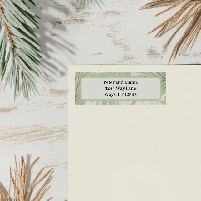 Pastel Green Tropical Palm Tree Holiday  Label (Green Palm Tree Return Address Label )