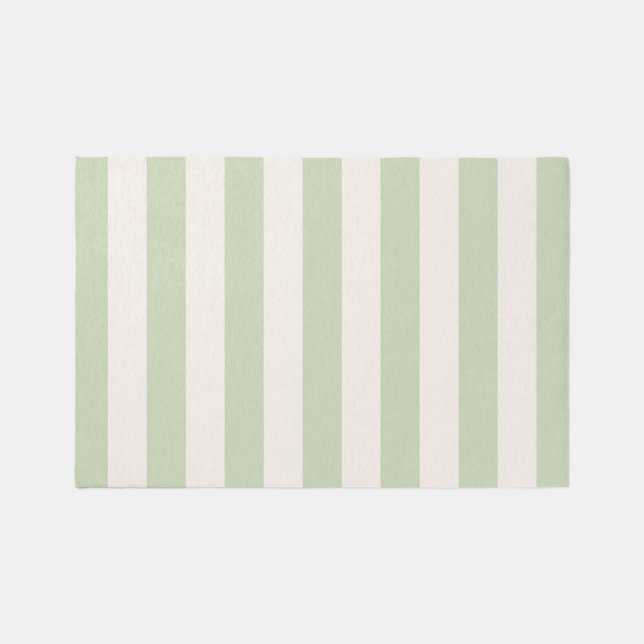 Pastel Green Vertical Stripes Rug (Front)