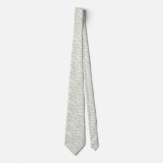 Pastel green watercolor botanical floral neck tie