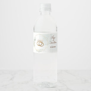 Pastel Green Watercolor Elegant Minimalist Weddin Water Bottle Label