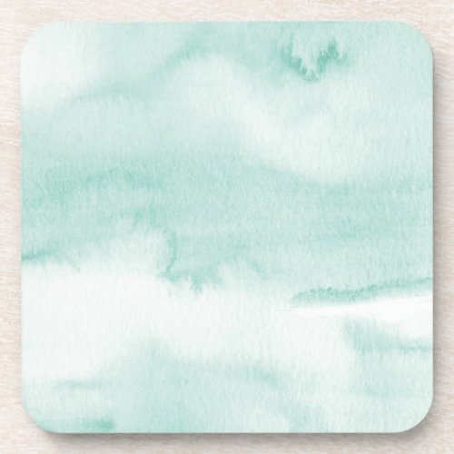 Pastel Green Watercolour Wash Painting Coaster Set