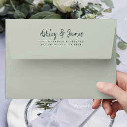 Pastel Green Wedding Return Address Envelope