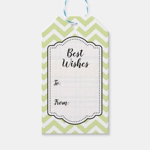 Pastel Green  White Chevron Wedding Birthday Gift Tags