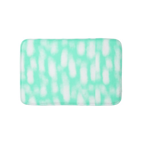 Pastel green white watercolor stripes abstract pat bath mat