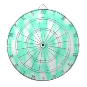 Pastel green white watercolor stripes abstract pat dart board