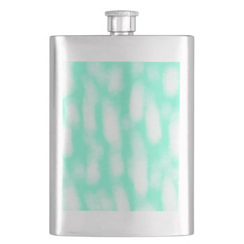 Pastel green white watercolor stripes abstract pat flask