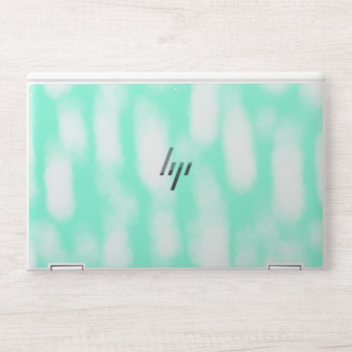 Pastel green white watercolor stripes abstract pat HP laptop skin