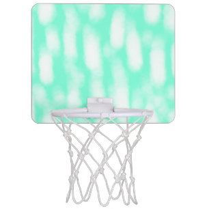 Pastel green white watercolor stripes abstract pat mini basketball hoop
