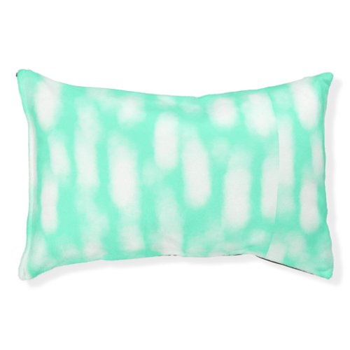 Pastel green white watercolor stripes abstract pat pet bed