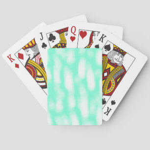 Pastel green white watercolor stripes abstract pat poker cards