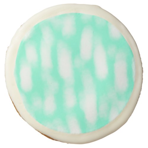 Pastel green white watercolor stripes abstract pat sugar cookie