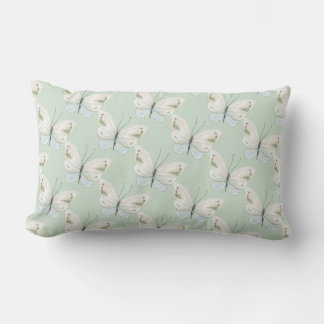 Pastel Green with Butterfly Throw Pillow