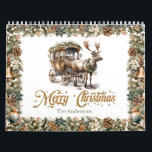 Pastel green wreath and gold Reindeer and sleigh Calendar<br><div class="desc">Oh, the Pastel Green Wreath and Gold Reindeer and Sleigh Calendar is a delightful addition to any space! The pastel green wreath brings a touch of freshness and nature indoors, while the gold reindeer and sleigh add a hint of elegance and magic to your decor. This unique calendar combines festive...</div>