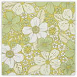 Pastel Green &amp; Yellow Flower Pattern Fabric
