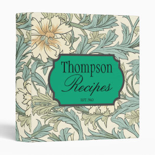 Pastel greenery Family recipes Floral Classic 3 Ring Binder