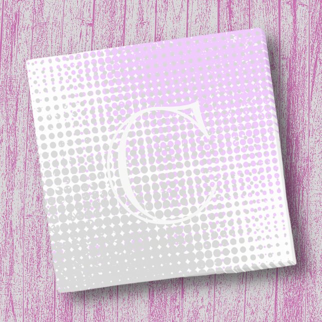 Pastel grey and purple two-tone gradient monogram post-it notes (Creator Uploaded)