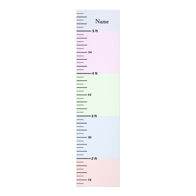 Pastel Growth Chart Add Child's Name Add Clip Art Photo Print (Front)