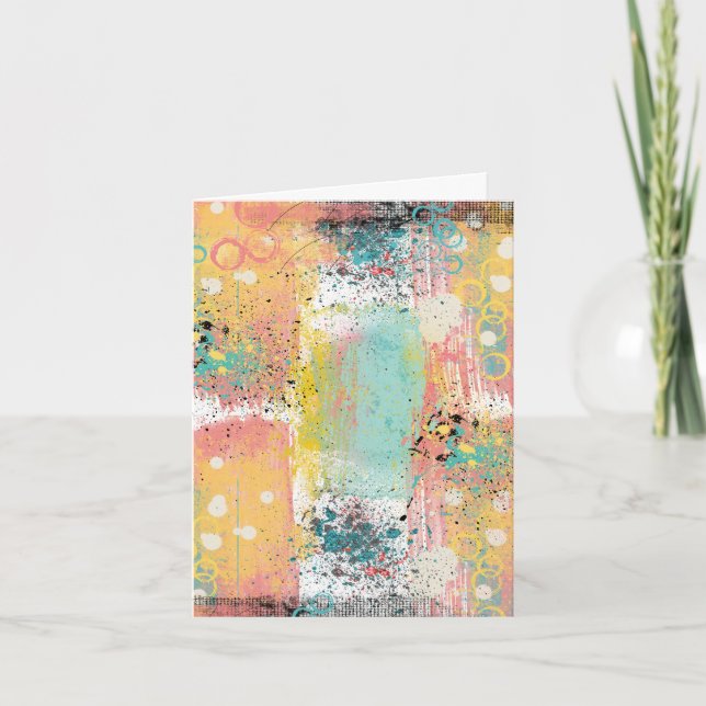 Pastel Grunge Abstract Birthday Card (Front)
