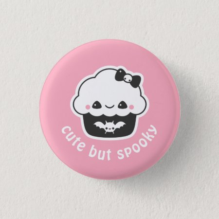 Pastel Grunge Spooky Cute Cupcake Button
