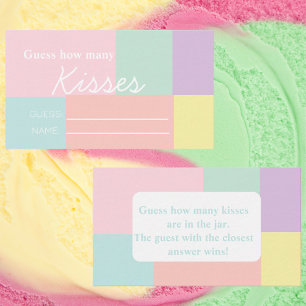 Pastel "Guess How Many Kisses" Bridal Shower Game Enclosure Card