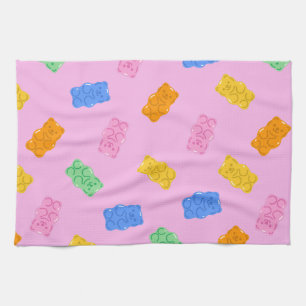 Pastel Gummy Bear Aesthetic Kitchen Towels