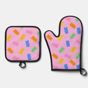 Pastel Gummy Bear Aesthetic Oven Mitt Set
