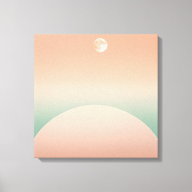 Pastel Half-Moons & Arcs – Minimalist Geometric  Canvas Print (Front)