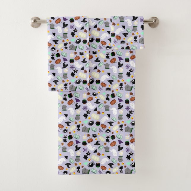 Pastel Halloween Bath Towel Set (Insitu)
