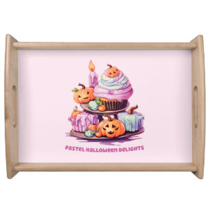 Pastel Halloween Delights – Enchanting Pastel Cake Serving Tray
