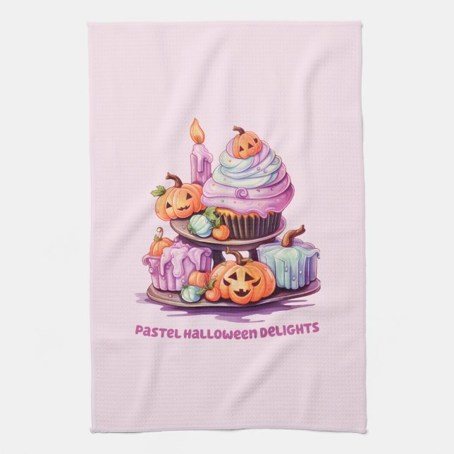 Pastel Halloween Delights Kitchen Towel (Vertical)