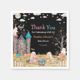 Pastel Halloween Gender Reveal Baby Shower Napkins