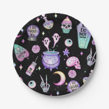 Pastel Halloween Paper Plates