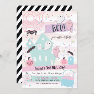 Pastel Halloween Party Kids Birthday Invitation