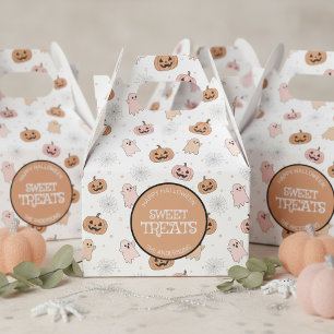 Pastel Halloween Pumpkins Ghosts Pattern ID1326 Favor Boxes