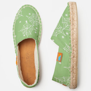 pastel halloween spiderweb cobweb green espadrilles