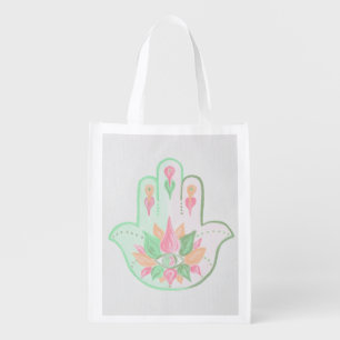 Pastel Hamsa Grocery Bag
