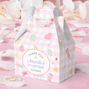 Pastel Hand Drawn Pretty Girl Birthday Party Favor Boxes