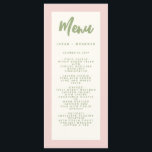 Pastel Handwriting Pinky Retro Wedding Menu<br><div class="desc">Pastel Handwriting Pinky Retro Wedding Menu</div>