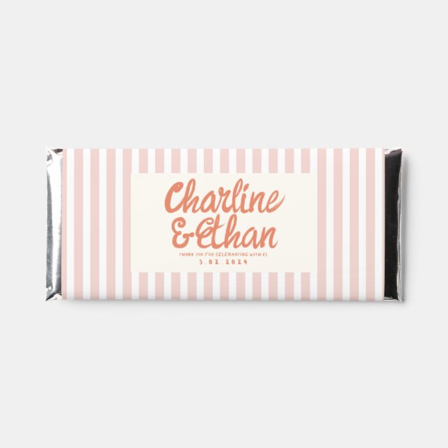 Pastel Handwriting Retro Wedding Hershey Bar Favor (Front)