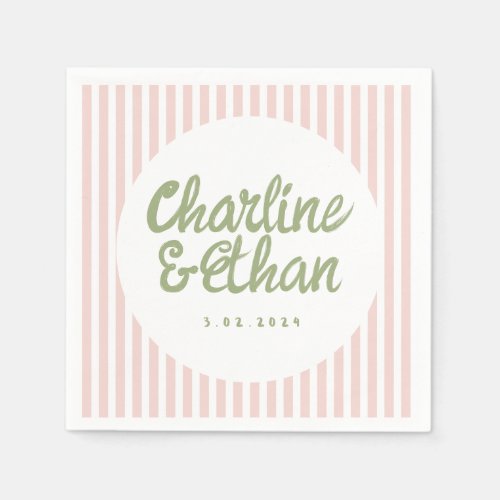 Pastel Handwriting Retro Wedding Napkins