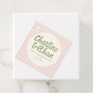 Pastel Handwriting Retro Wedding Thank you   Favor Favor Tags