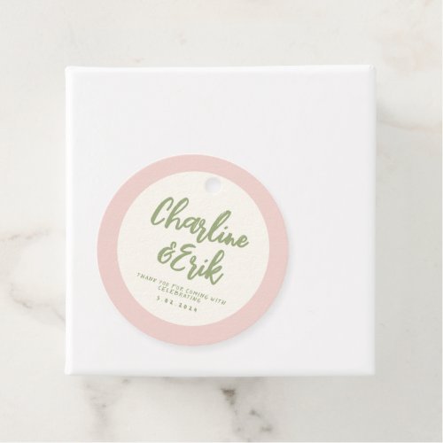 Pastel Handwriting Retro Wedding Thank you   Favor Favor Tags