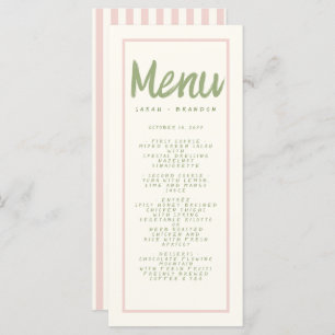 Pastel Handwriting Typography Retro Wedding Menu